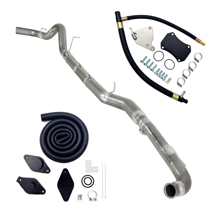 Seguler 4" DP-Back DPF delete Pipe & EGR/CCVDelete Kit for 2011-2015 LML 6.6L Duramax