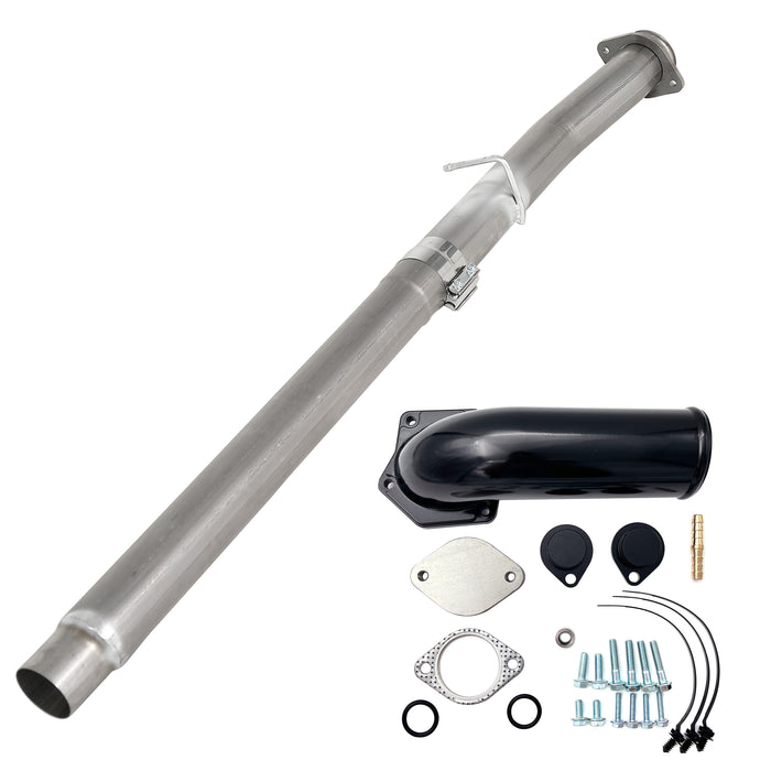 For 2008-2010 6.4L Ford Powerstroke Diesel 4inch Cat DPF Delete Pipe EGR Delete Kit