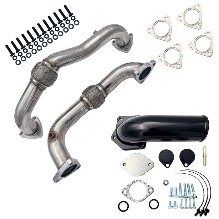 For 2008-2010 6.4L Ford Powerstork Diesel EGR Delete Bypass Up Pipes