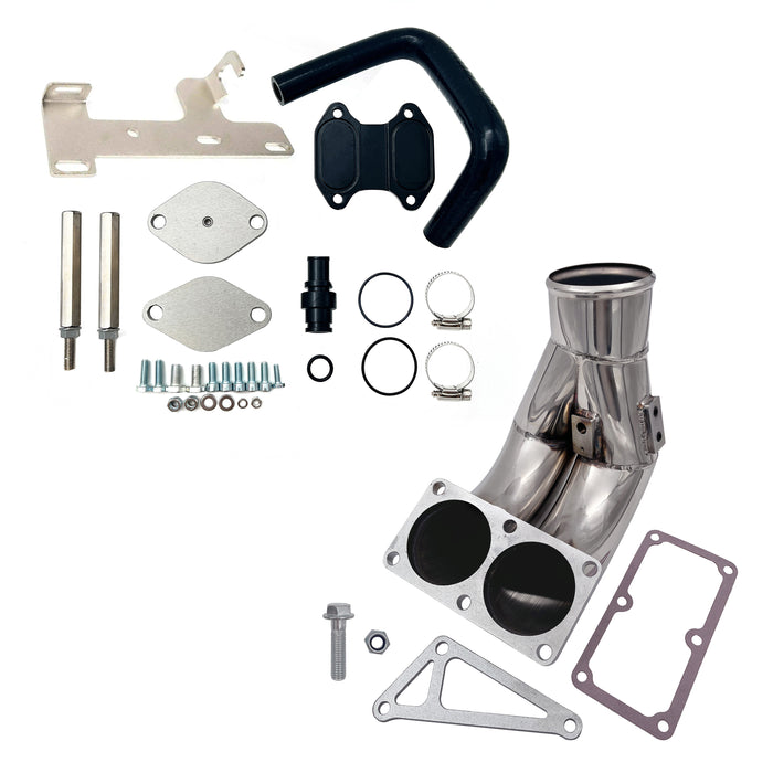 Seguler 2010-2018 6.7L Dodge Ram Cummins 3.5" High Flow Intake Manifold Elbow Horn Tube/EGR Throttle Cooler Valve