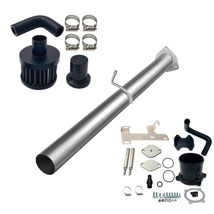 Seguler 4" Exhaust DPF Race Pipe & Throttle Cooler EGR Valve Delete Kit for 2010-2012 6.7L Dodge Ram Cummins