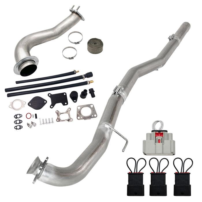 Seguler 4" DPF Delete pipe & 3.5" Downpipe w/EGR Delete kit for 2017-2019 6.6L Duramax L5P
