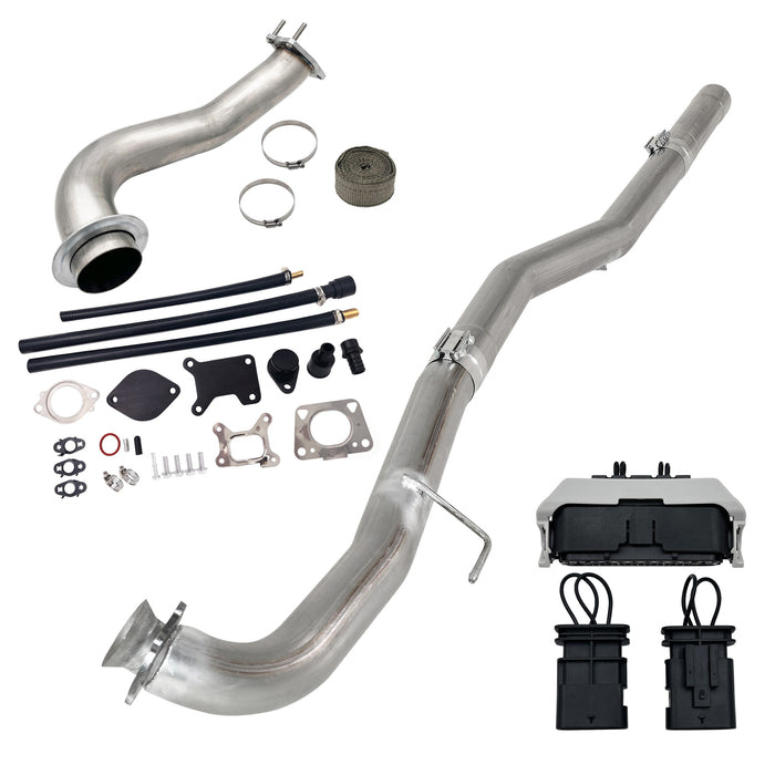 Seguler 2020-2023 6.6L Duramax L5P 4" DPF Delete pipe & 3.5" Downpipe w/EGR Delete kit