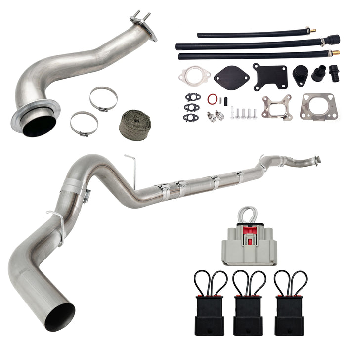 Seguler 5" DPF Delete pipe & 3.5" Downpipe w/EGR Delete kit for 2017-2019 6.6L Duramax L5P