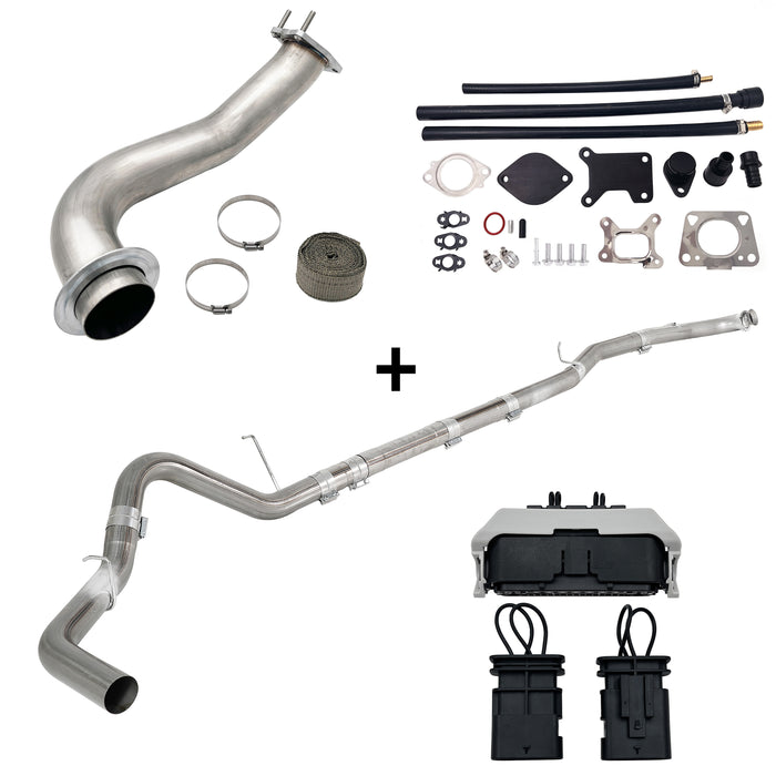 Seguler 4" DPF Delete pipe & 3.5" Downpipe w/EGR Delete for 2020-2023 6.6L Duramax L5P