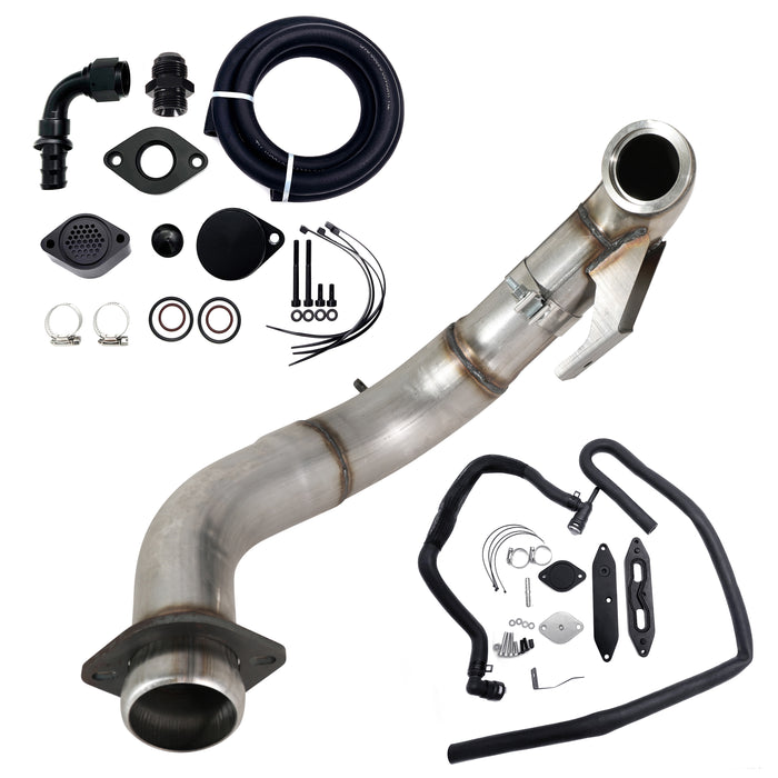 Seguler 4" Turbo Downpipe w/EGR delete kit for 2015-2019 Ford 6.7L Powerstroke