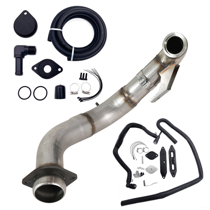 Seguler 4" Turbo Downpipe w/EGR delete kit for 2015-2019 Ford 6.7L Powerstroke