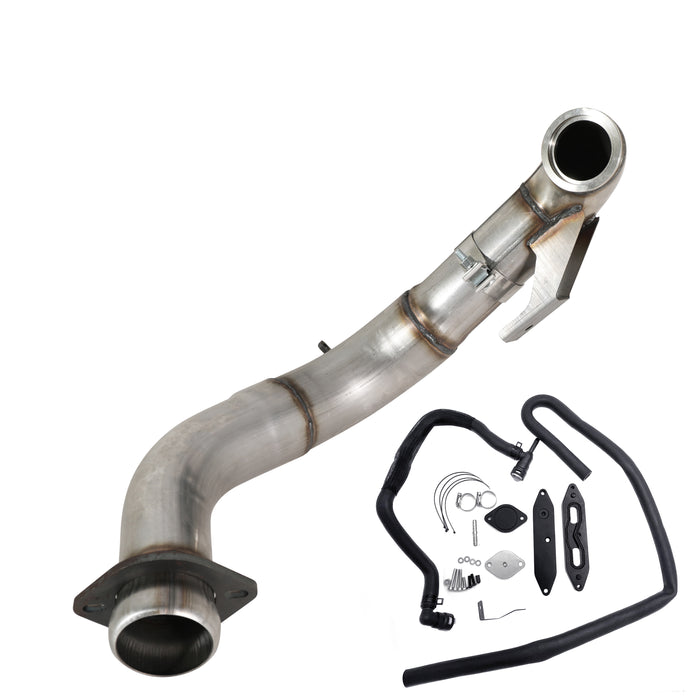 Seguler 4" Turbo Downpipe w/EGR delete kit for 2015-2019 Ford 6.7L Powerstroke