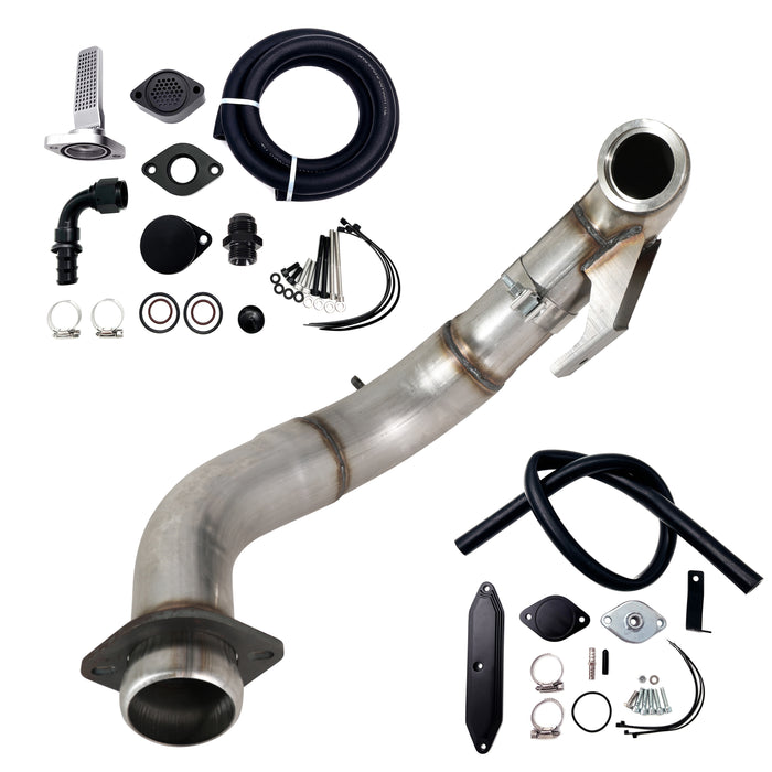 Seguler 4" Turbo Downpipe w/EGR delete kit for 2015-2019 Ford 6.7L Powerstroke