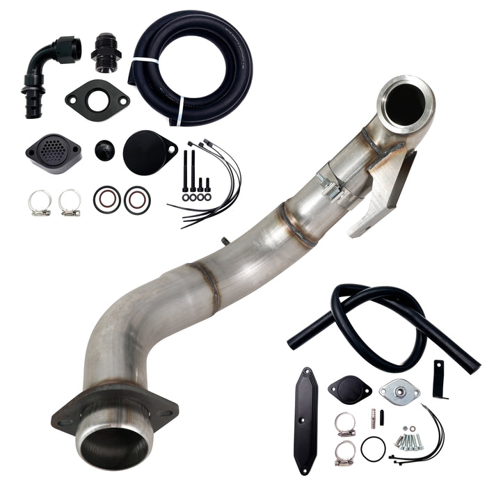 Seguler 4" Turbo Downpipe w/EGR delete kit for 2015-2019 Ford 6.7L Powerstroke