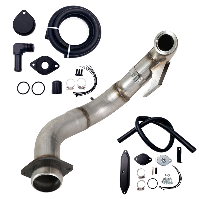 Seguler 4" Turbo Downpipe w/EGR delete kit for 2015-2019 Ford 6.7L Powerstroke