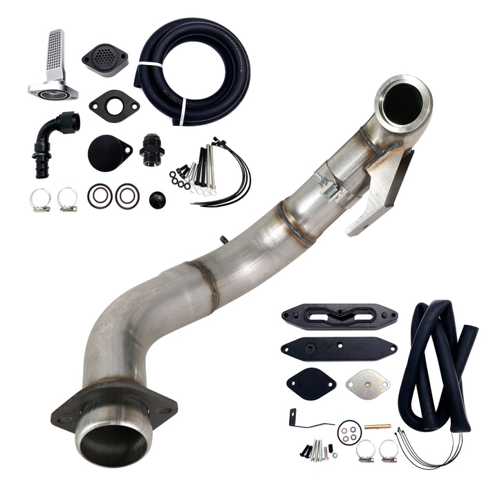 Seguler 4" Turbo Downpipe w/EGR delete kit for 2015-2019 Ford 6.7L Powerstroke