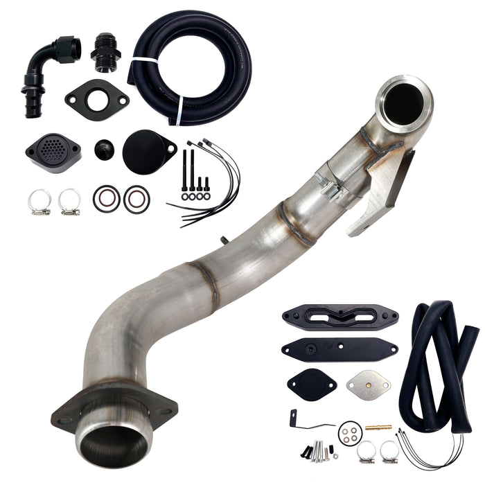 Seguler 4" Turbo Downpipe w/EGR delete kit for 2015-2019 Ford 6.7L Powerstroke