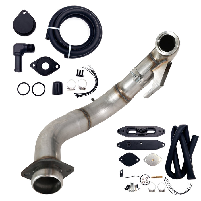 Seguler 4" Turbo Downpipe w/EGR delete kit for 2015-2019 Ford 6.7L Powerstroke