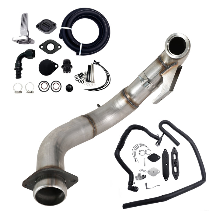 Seguler 4" Turbo Downpipe w/EGR delete kit for 2015-2019 Ford 6.7L Powerstroke