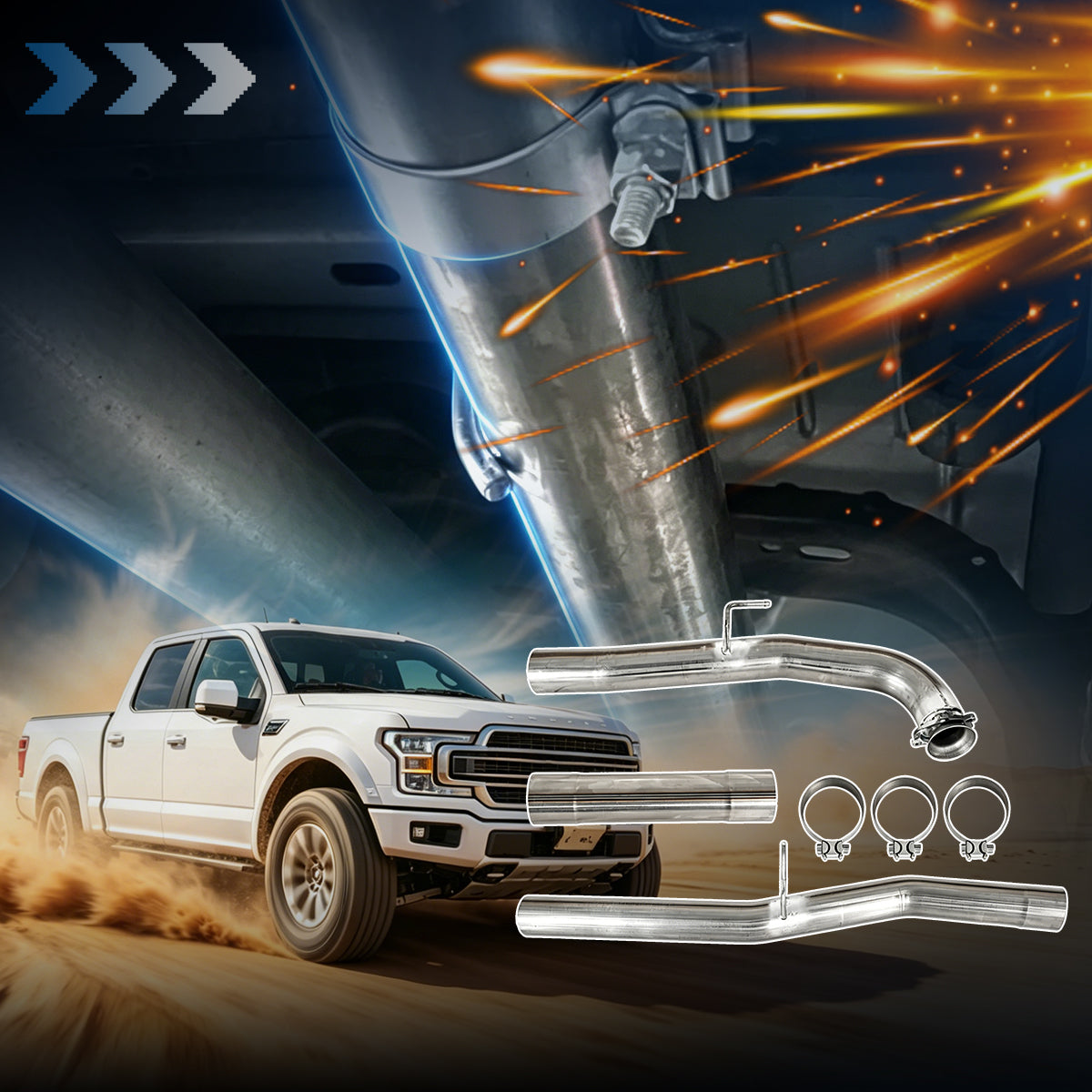 Diesel Exhaust Systems — 4″ & 5″ Turbo-Back, 304 Stainless