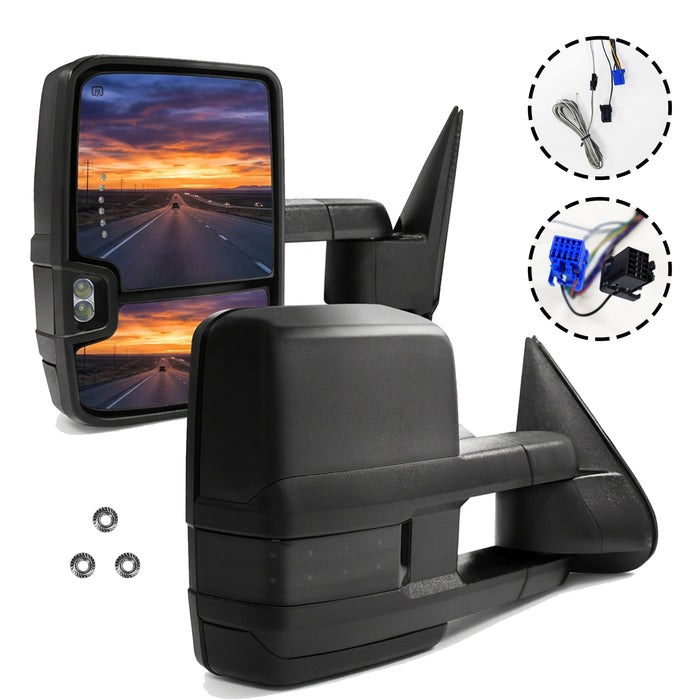 Seguler Power Heated LED Towing Mirrors Pair for 1999-2019 Chevy Silverado GMC Sierra