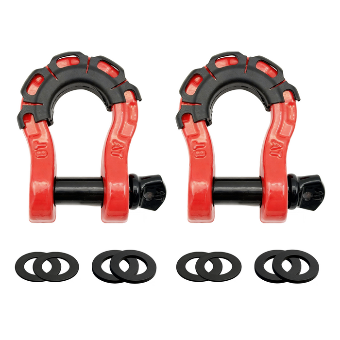 Seguler 3/4" Heavy Duty D Ring Shackle Kit 7/8" Screw Pin with Isolator Washers 70,000 lbs Break Strength