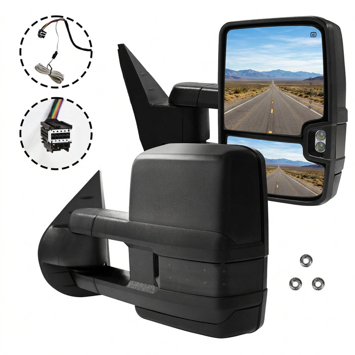 Seguler Power Heated LED Towing Mirrors Pair for 1999-2019 Chevy Silverado GMC Sierra