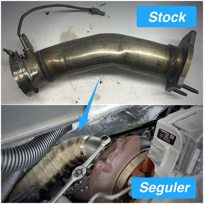 Seguler 4" DPF Delete pipe & 3.5" Downpipe w/EGR Delete kit for 2017-2019 6.6L Duramax L5P