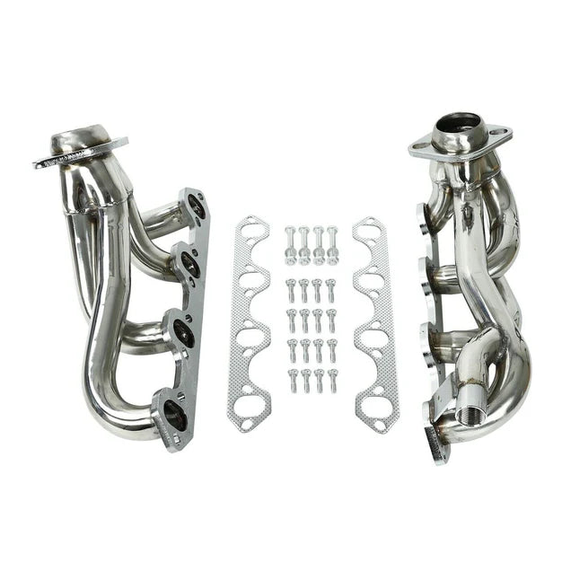 Seguler 1987-1996 Ford F150 F250 Bronco V8 Exhaust Header Manifold & Simulator Eliminator/Block Off Plate EGR valve delete Kit