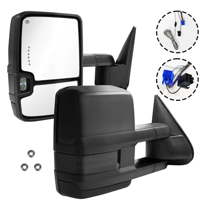 Seguler Power Heated LED Signal Towing Mirrors Pair for 2003-2006 Silverado/Sierra 1500 2500HD 3500HD & 2007 Classic
