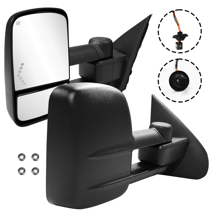 Seguler Power Heated LED Arrow Signal Towing Mirrors Pair for 2014-2018 Silverado/Sierra 1500 & 2015-2018 2500HD 3500HD