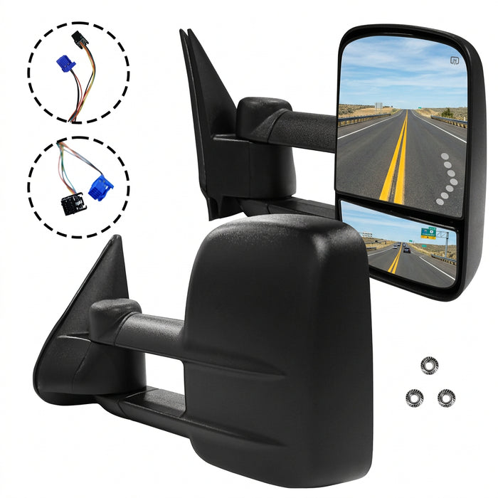 Seguler Power Heated LED Towing Mirrors Pair for 1999-2019 Chevy Silverado GMC Sierra