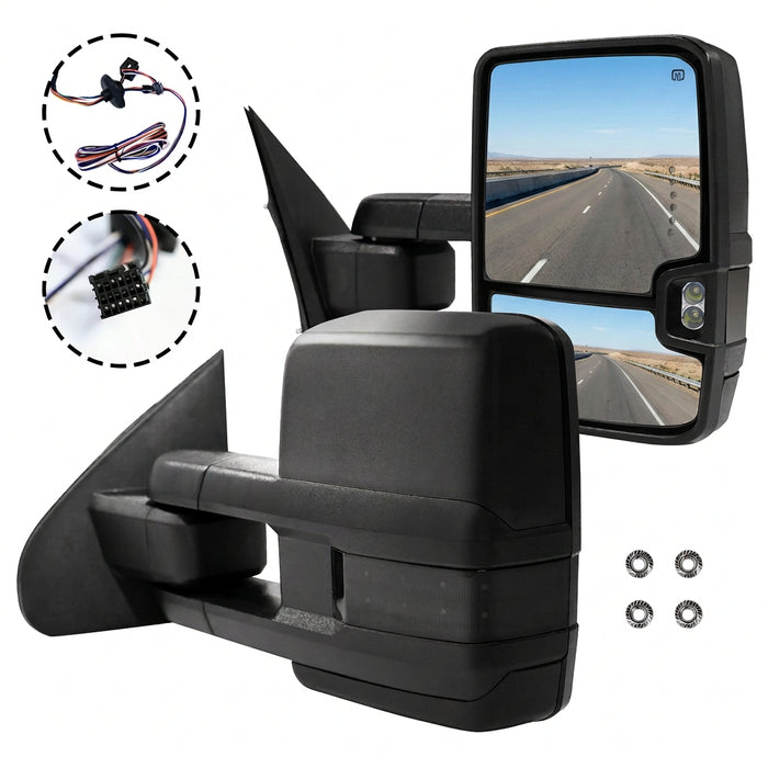 Seguler Power Heated LED Towing Mirrors Pair for 1999-2019 Chevy Silverado GMC Sierra