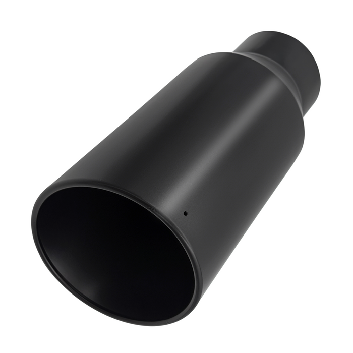 Seguler Diesel Exhaust Tip 4" Inlet 6" Outlet 12" Long Black Stainless Steel Bolt On