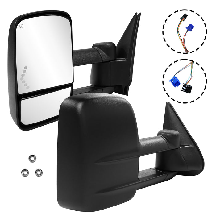 Seguler Power Heated LED Arrow Signal Towing Mirrors Pair for 2003-2006 Silverado/Sierra 1500 2500HD 3500HD & 2007 Classic