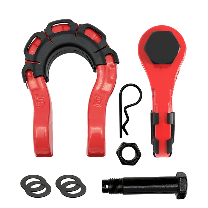 Seguler 3/4" Heavy Duty Forged D Shackle Kit 7/8" Pin with Isolator Washers, Rated 70,000 lbs Break Strength