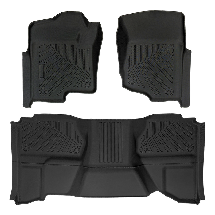 Seguler All-Weather TPE Floor Mats for 1999-2025 Silverado Sierra 1500 2500 3500 Extend Cab/Crew Cab/Double Cab