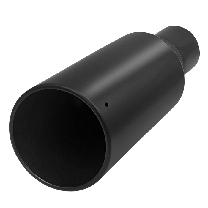 Seguler Diesel Exhaust Tip 3" Inlet 5" Outlet 12" Long Black Stainless Steel Bolt On