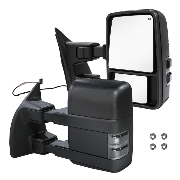 Seguler Power Heated Dual-Layer LED Running Signal Towing Mirrors Pair for 2008-2016 Ford F250 F350 F450 Super Duty