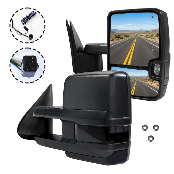 Seguler Power Heated LED Towing Mirrors Pair for 1999-2019 Chevy Silverado GMC Sierra