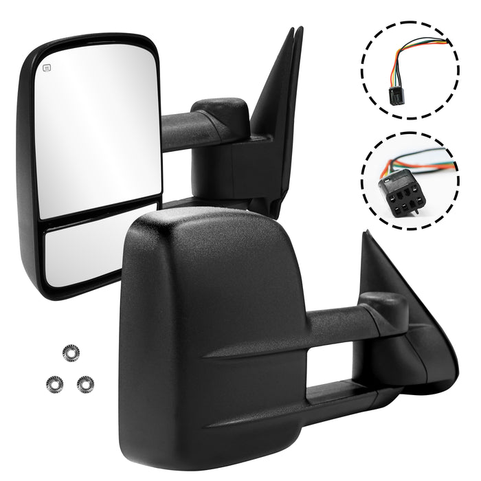 Seguler Power Heated Towing Mirrors Pair for 1999-2002 Silverado/Sierra 1500 2500 & 2001-2002 1500HD 2500HD 3500HD