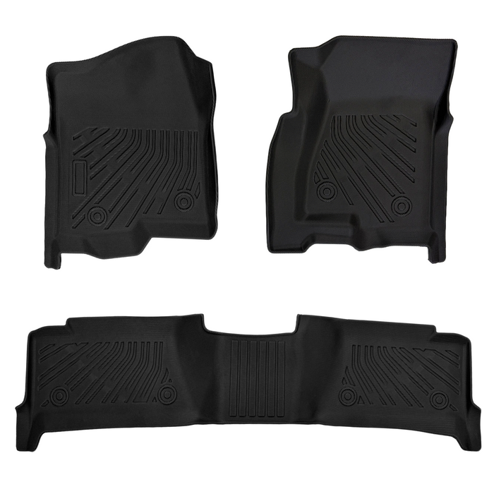 Seguler All-Weather TPE Floor Mats for 1999-2025 Silverado Sierra 1500 2500 3500 Extend Cab/Crew Cab/Double Cab