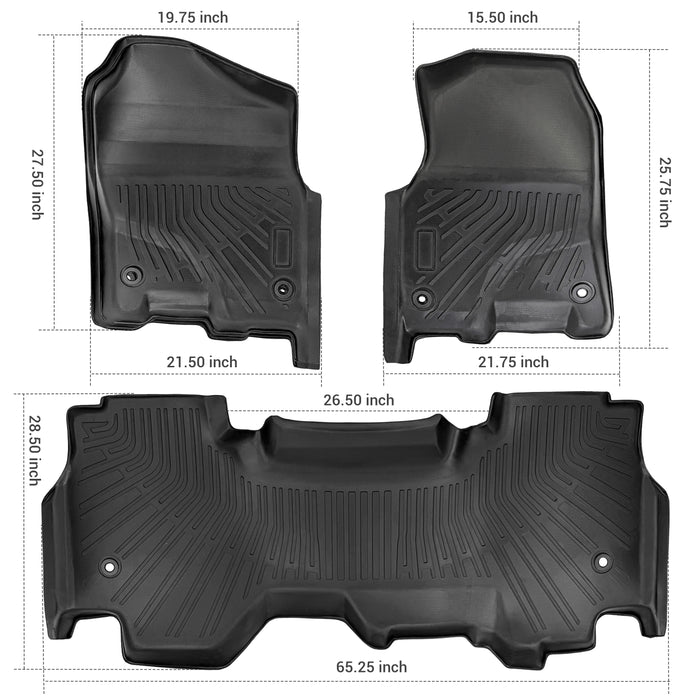 Seguler All-Weather TPE Floor Mats for 2019-2024 Dodge Ram 1500 Quad Cab