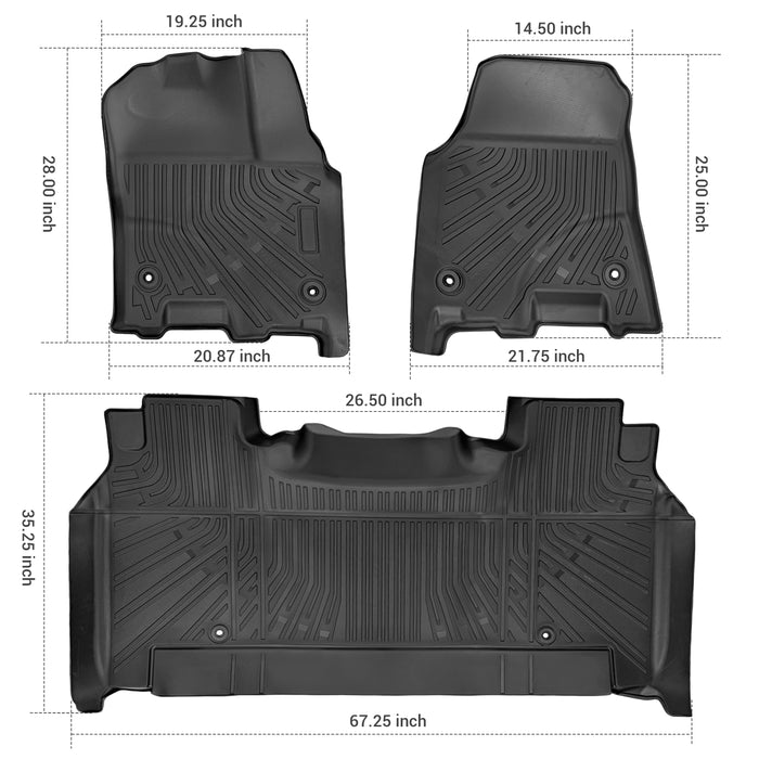 Seguler All-Weather TPE Floor Mats for 2025-2026 Dodge Ram 1500 Crew Cab with Storage
