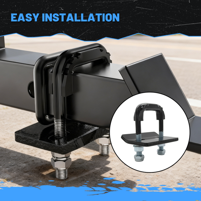 Seguler 2" Heavy Duty Hitch Tightener Kit Anti-Rattle U-Bolt Lock with Rubber Isolator & Anti-Rust Coating