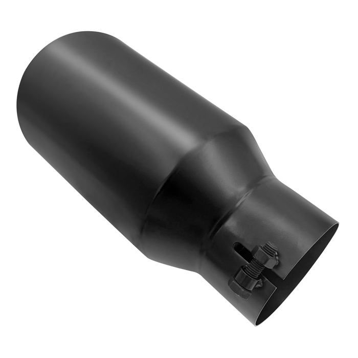 Seguler Diesel Exhaust Tip 4" Inlet 6" Outlet 12" Long Black Stainless Steel Bolt On