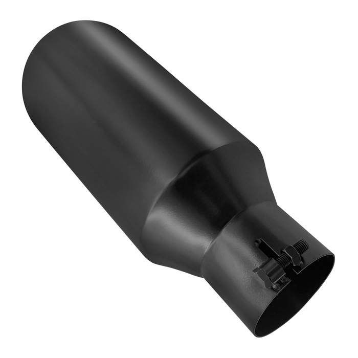 Seguler Diesel Exhaust Tip 3" Inlet 5" Outlet 12" Long Black Stainless Steel Bolt On