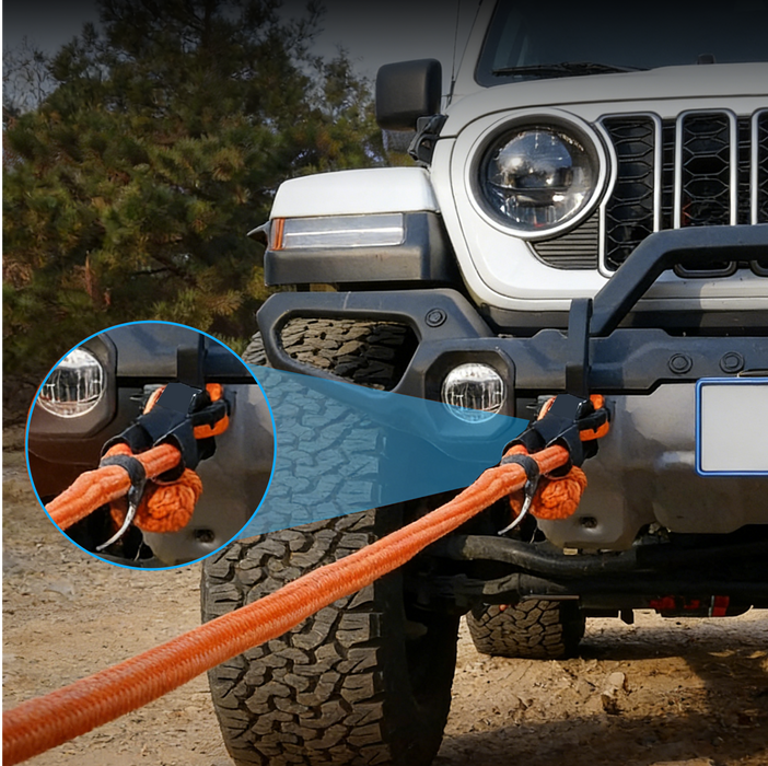 Seguler Off-Road Kinetic Recovery Strap 1" x 30ft Heavy Duty Rope Rated 35,000 Pounds for Truck & SUV Extraction