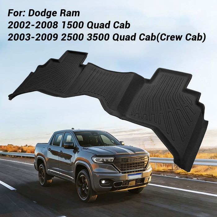 Seguler All-Weather Floor Mats for Dodge Ram 2002-2008 1500 & 2003-2009 2500 3500 Crew Cab (Quad Cab)