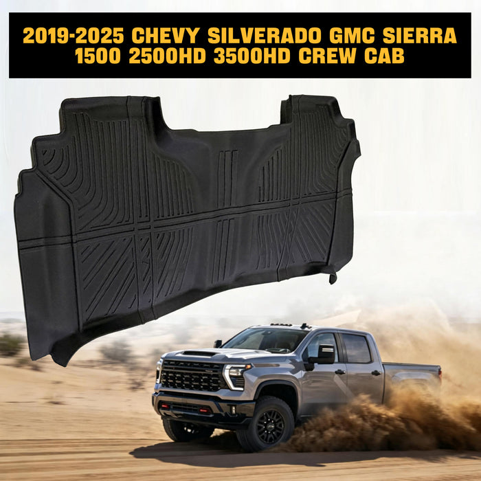Seguler All-Weather TPE Floor Mats for Silverado Sierra 2019-2025 1500 & 2020-2025 2500HD 3500HD Crew Cab