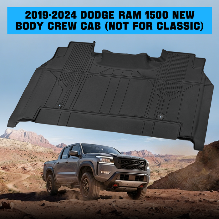 Seguler All-Weather Floor Mats for 2019-2024 Dodge Ram 1500 New Body Crew Cab with Storage Box
