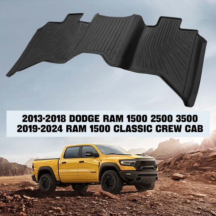 Seguler All-Weather TPE Floor Mats for Dodge Ram 2013-2018 1500 2500 3500 & 2019-2024 1500 Classic Crew Cab