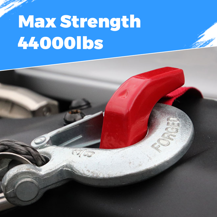 Seguler 3/8" Heavy Duty Forged Steel Winch Hook 44,000 lbs Max Strength, with Safety Latch