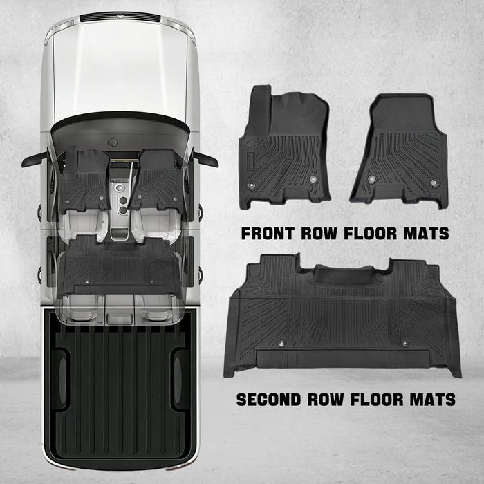 Seguler All-Weather TPE Floor Mats for 2025-2026 Dodge Ram 1500 Crew Cab with Storage